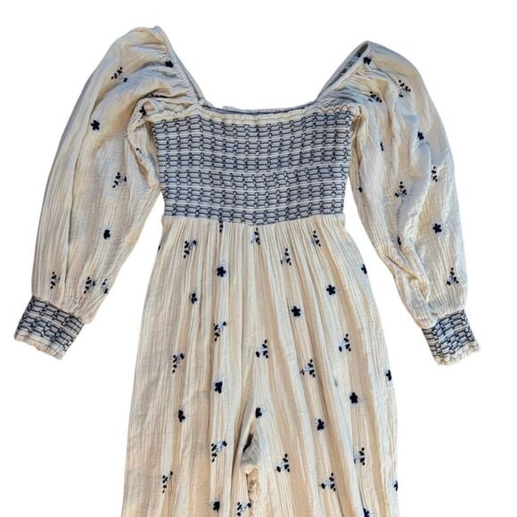 Free People Dahlia Embroidered Jumpsuit Size Medium - Picture 9 of 11